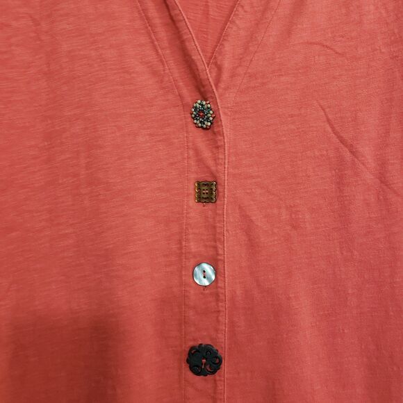 Soft Surroundings Women's Medium Blouse with Unique and Varied Buttons - Picture 4 of 9